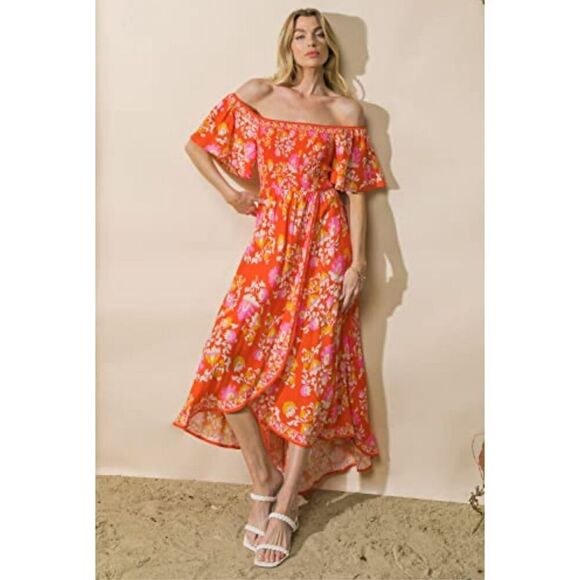 Flying Tomato peasant maxi dress Womens S Red Cottagecore Hippie‎ Boho - Picture 8 of 12